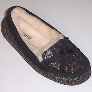 UGG leopard glitter moccasin slippers 7 USA 38 EU